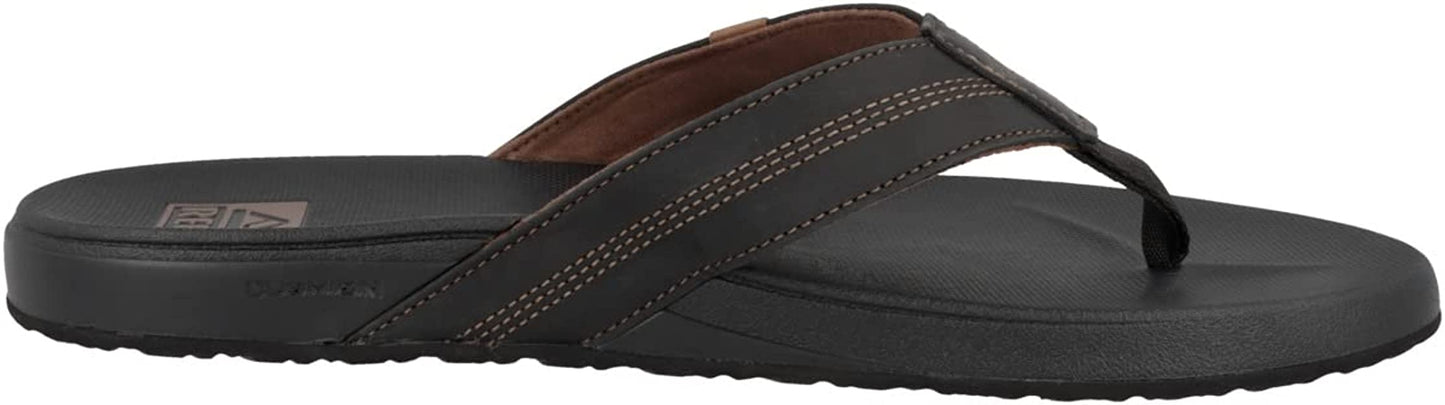 Reef Cushion Phantom LE Leather Men's Flip Flop Coffee/ Black - CI5746