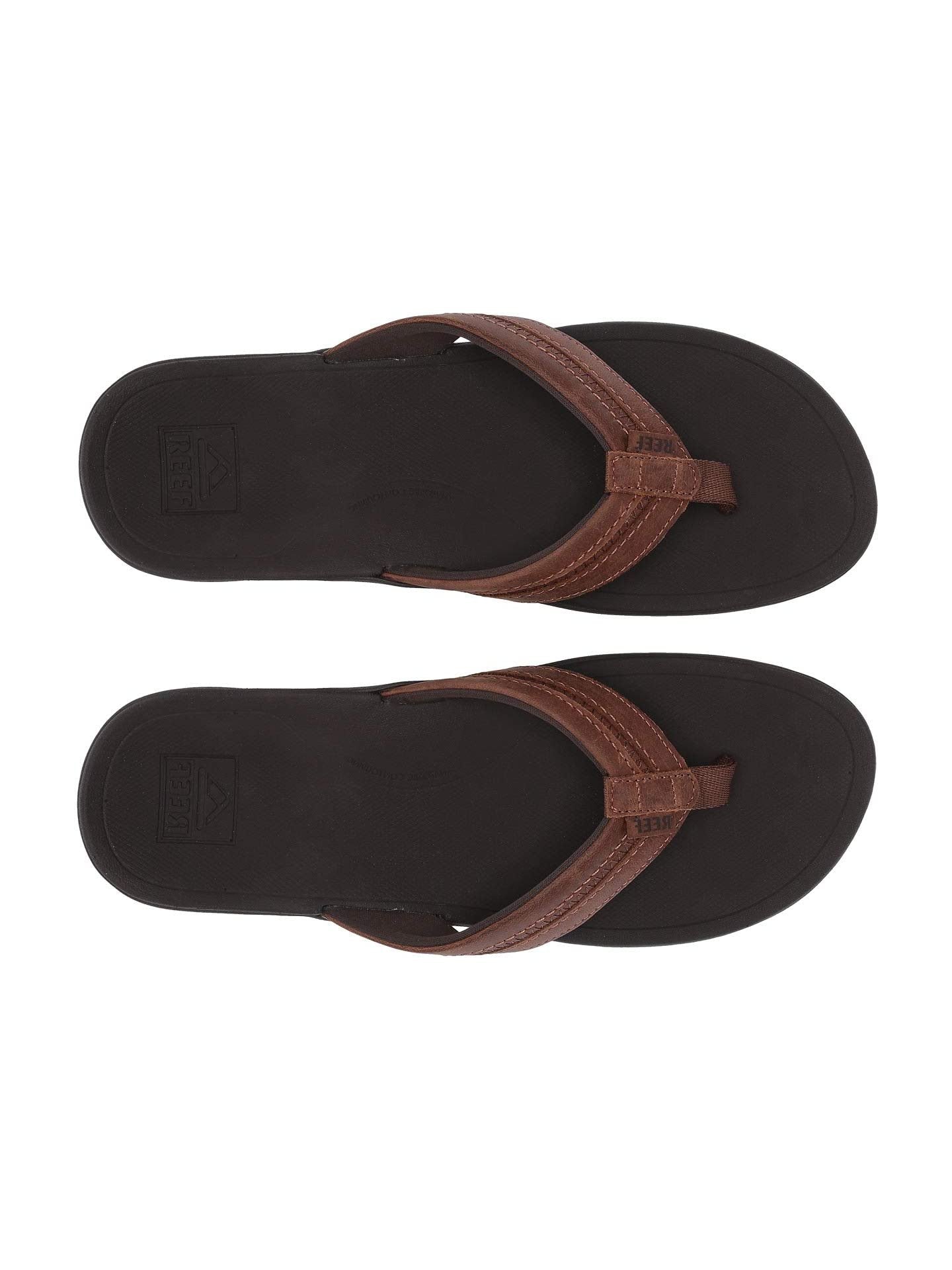 Reef Leather Ortho-Bounce Coast Brown RF0A3YKRBRO Men's Flip Flop
