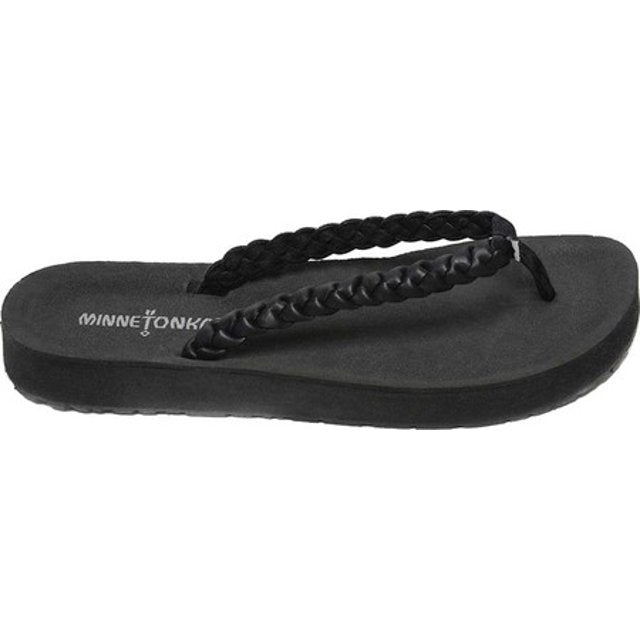 Minnetonka Hallie Black 75001 Women's Flip Flop