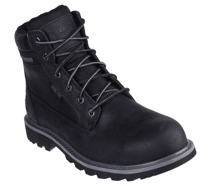 Skechers Longrider Men's Steel Toe Workboot, Black