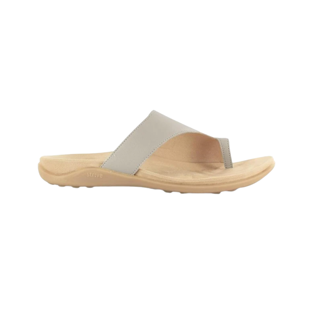 Strive Capri III – Women’s Orthotic Arch Support Leather Sandal Latte
