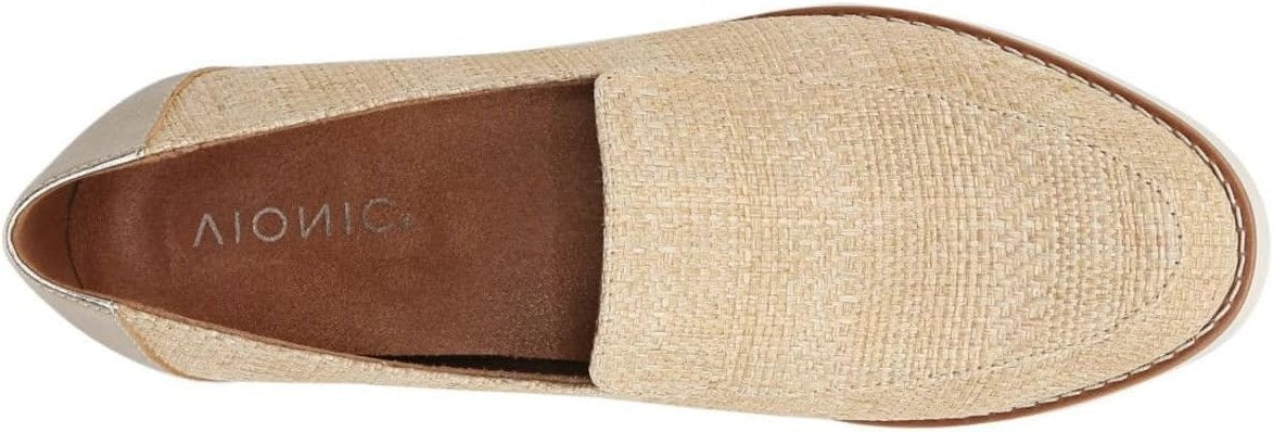 Vionic Womens Kensley Raffia Slip On Loafers