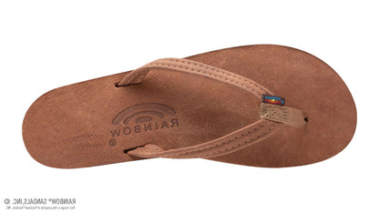 Rainbow Women's Luxury Leather Narrow Single Nogales Wood Brown Sandal