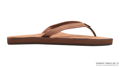 Rainbow Women's Luxury Leather Narrow Single Nogales Wood Brown Sandal