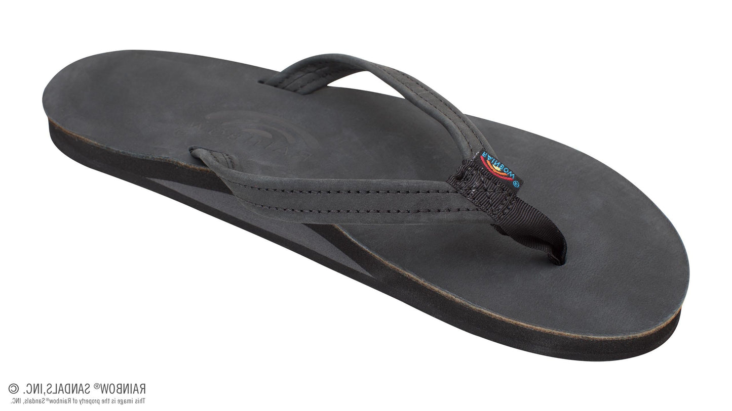 Rainbow Women's Single Layer Narrow Black Sandals 301ALTSN-TTBK