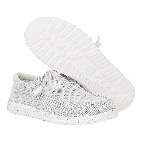 HEYDUDE Wally Stretch Sox Storm White, Men’s Shoes, Slip-on Loafers, Comfortable & Light-Weight