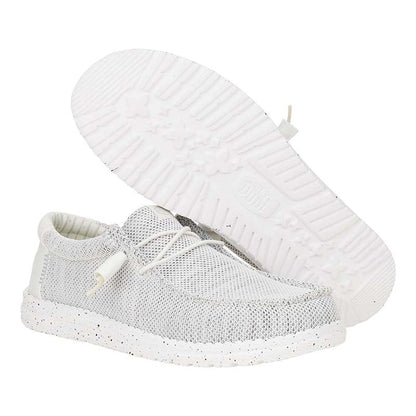 HEYDUDE Wally Stretch Sox Storm White, Men’s Shoes, Slip-on Loafers, Comfortable & Light-Weight