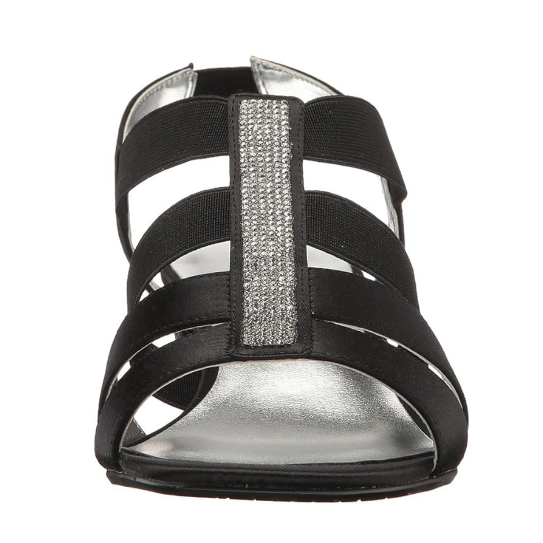 David Tate Womens  Eve Sandals BLACK SATIN