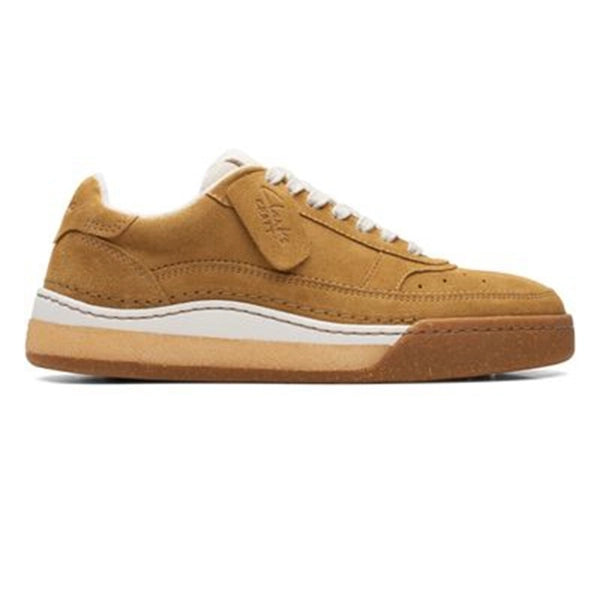 Clarks Mens Craft Court Lace Oakmoss Suede Sneaker Cushion