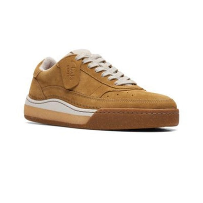 Clarks Mens Craft Court Lace Oakmoss Suede Sneaker Cushion