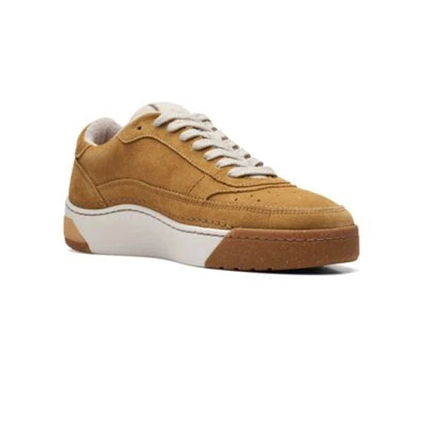 Clarks Mens Craft Court Lace Oakmoss Suede Sneaker Cushion