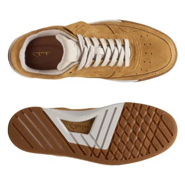 Clarks Mens Craft Court Lace Oakmoss Suede Sneaker Cushion