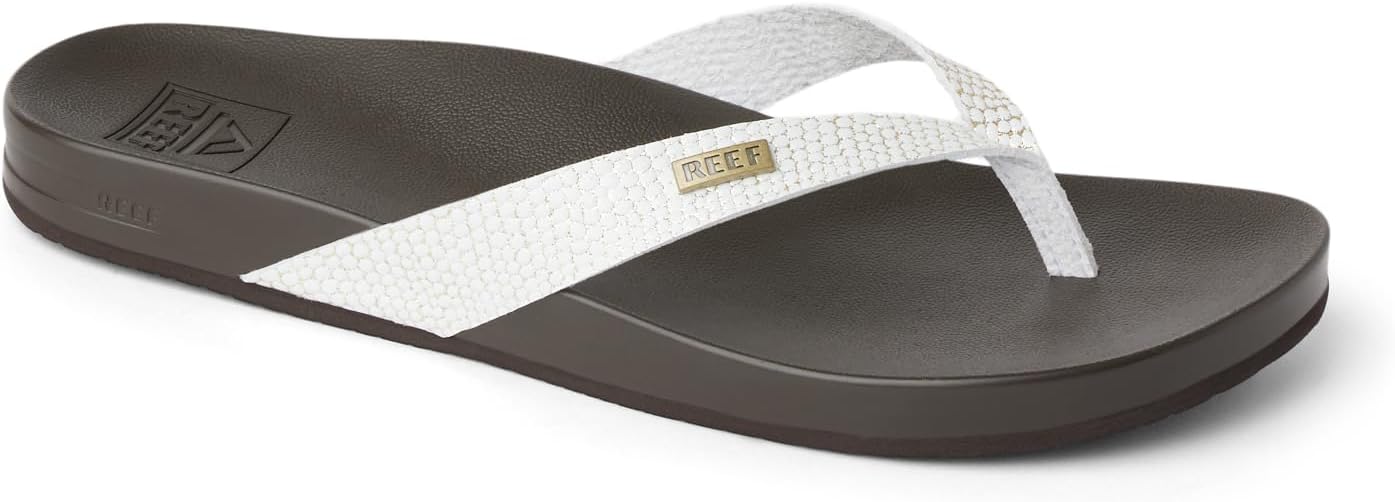 REEF Cushion Court Women's Flip Flop Brown Sassy - Molded Cushion Footbed, Arch Support, Water-Friendly Comfort Sandals