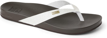 REEF Cushion Court Women's Flip Flop Brown Sassy - Molded Cushion Footbed, Arch Support, Water-Friendly Comfort Sandals