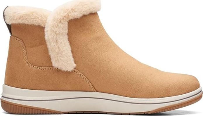 Clarks Women’s Breeze Fur Ankle Boots Tan Cozy Faux Fur Lined