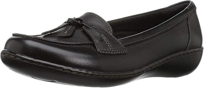 Clarks Women’s Ashland Bubble Slip-On Loafers Black | Comfortable Dress Shoes