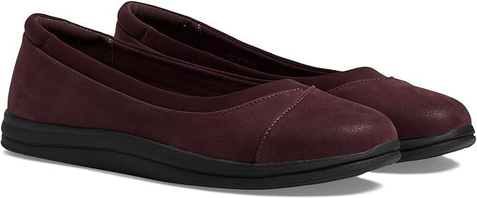 Clarks Women's Breeze Ayla Ballet Flat, Burgundy Synthetic