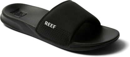 REEF One Slide Men's Sandal Black - Lightweight Water-Friendly Slides with Soft Cushion Footbed for Beach, Pool, and Everyday Wear
