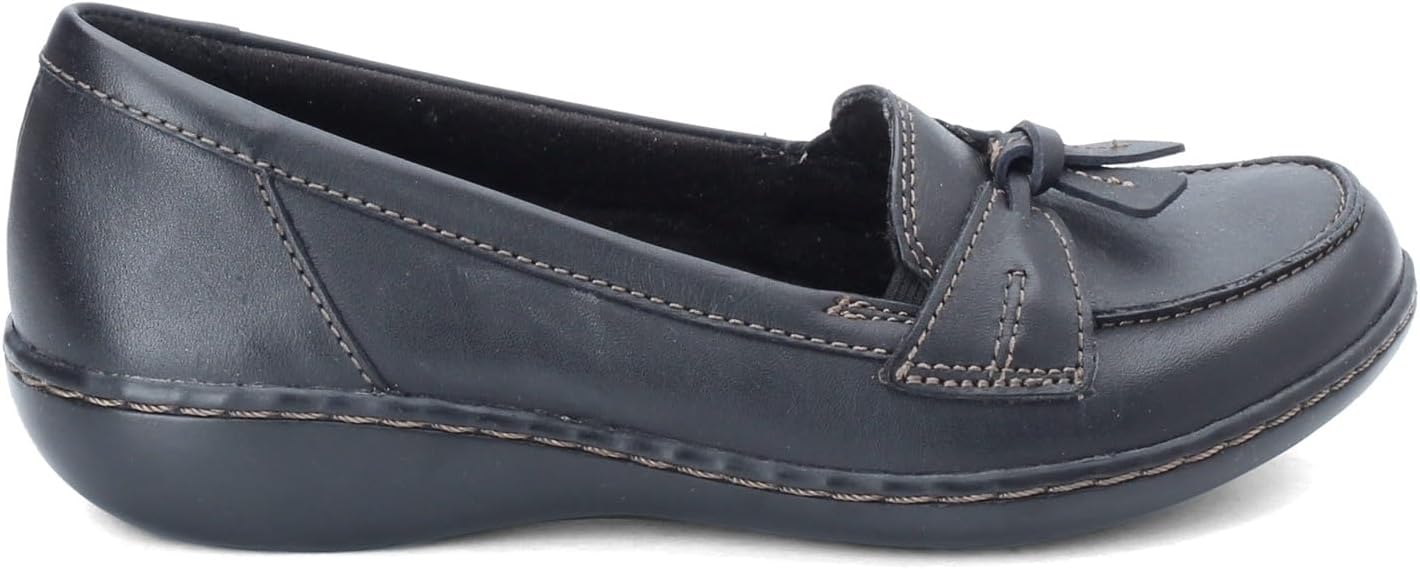 Clarks Women’s Ashland Bubble Slip-On Loafers Black | Comfortable Dress Shoes