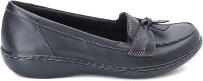 Clarks Women’s Ashland Bubble Slip-On Loafers Black | Comfortable Dress Shoes