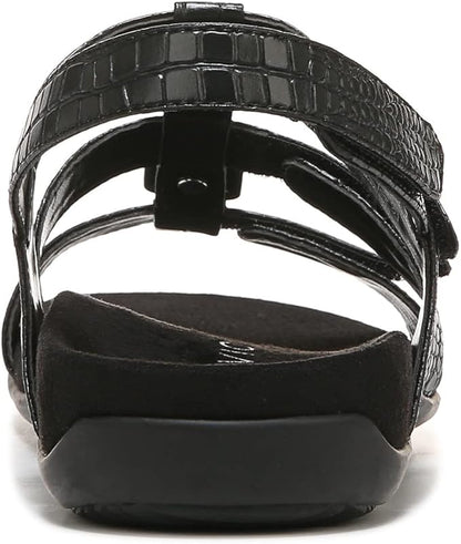 Vionic Amber Women's Orthotic Sandal – Black, Adjustable Straps, Arch Support, Comfort Fit