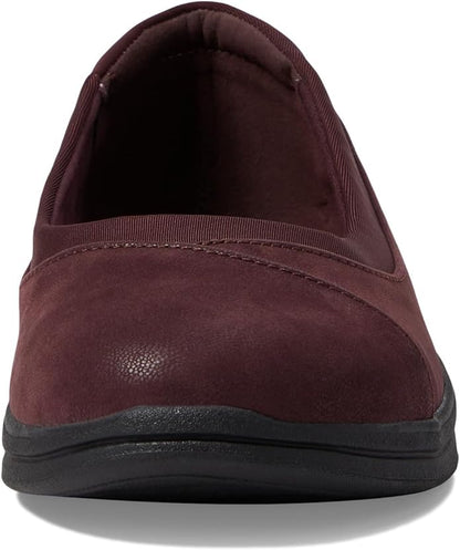 Clarks Women's Breeze Ayla Ballet Flat, Burgundy Synthetic