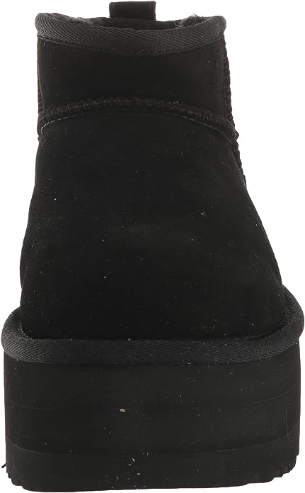 UGG Classic Ultra Mini Platform Fur Suede Women's Boots Black