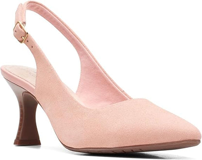 Clarks - Womens Kataleyna Step Shoes, Color Peach Suede