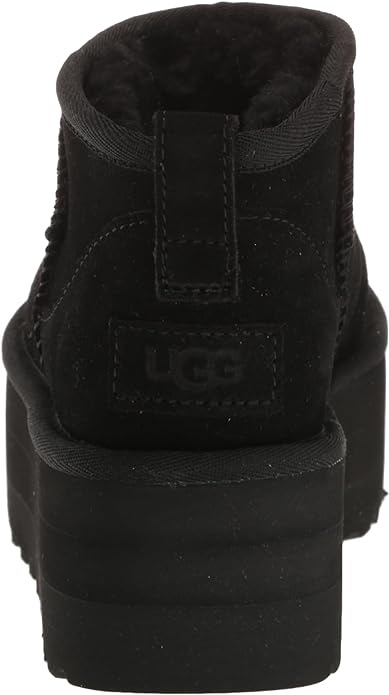 UGG Classic Ultra Mini Platform Fur Suede Women's Boots Black