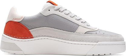 Clarks Craft Court Lace Mens Sneakers Grey Combi Leather Comfort Shoes