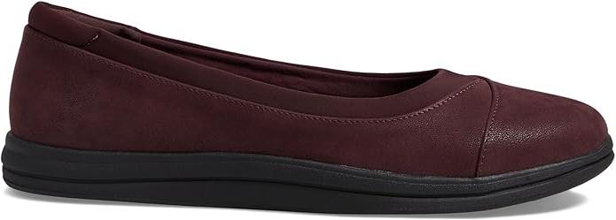 Clarks Women's Breeze Ayla Ballet Flat, Burgundy Synthetic