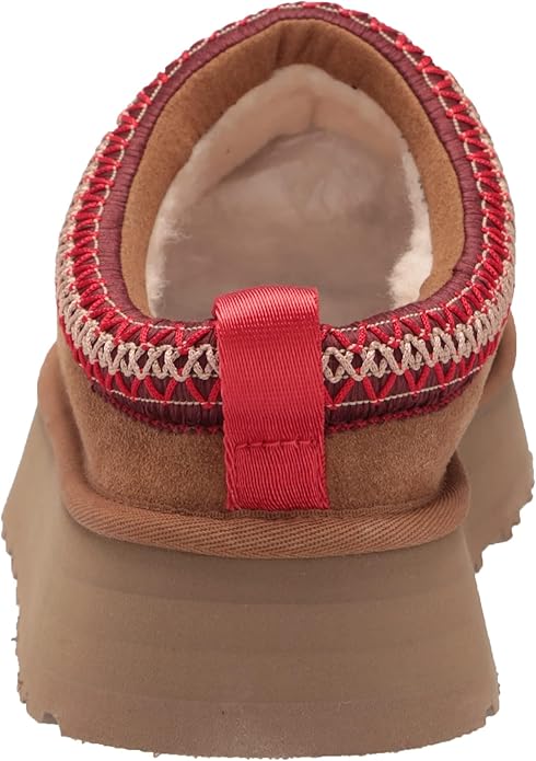 UGG Women's Tazz Slipper – Chestnut Suede Platform, UGG pure™ Wool Lining, Cozy Indoor/Outdoor Comfort