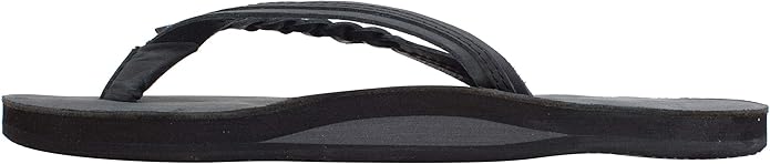 Rainbow Sandals Women’s Flirty Braidy Flip Flops Black | Premier Leather Braided Thong Sandals