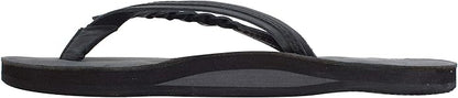 Rainbow Sandals Women’s Flirty Braidy Flip Flops Black | Premier Leather Braided Thong Sandals