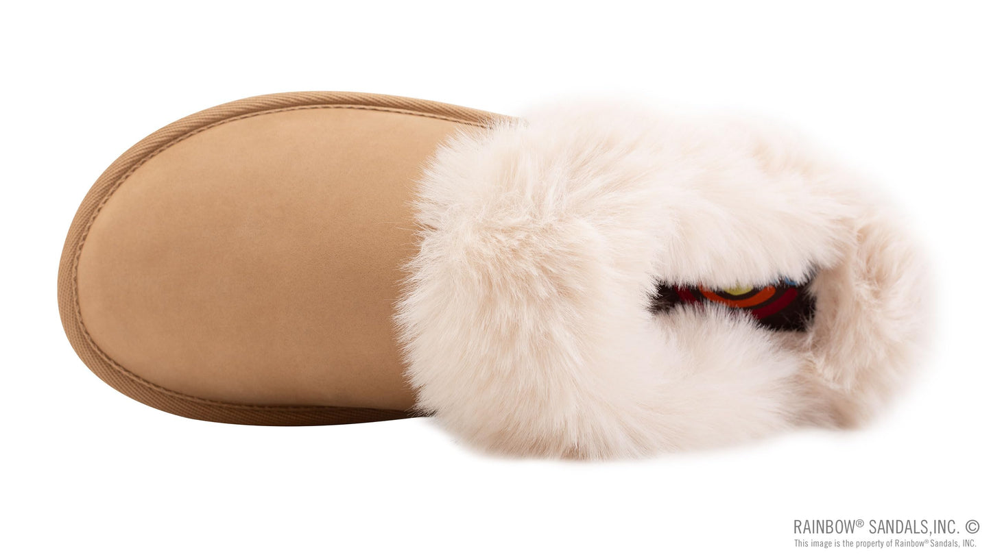 Rainbow Sandals Sunset Snugs – Women’s Sierra Brown Leather Slippers