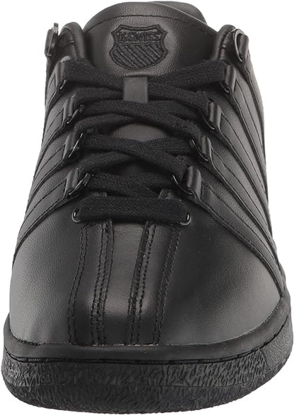 K-Swiss Men's Classic VN Leather Sneaker, Black/Black, 7.5 M