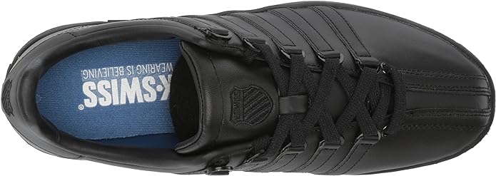 K-Swiss Men's Classic VN Leather Sneaker, Black/Black, 7.5 M