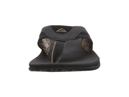 Reef Men's Leather Fanning Bottle Opener Sandals Black / Brown