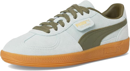 PUMA Women’s Palermo Sneakers – Peaceful Blue/Loden Green | Retro-Inspired Suede Trainers with Gum Sole & Signature T-toe Design