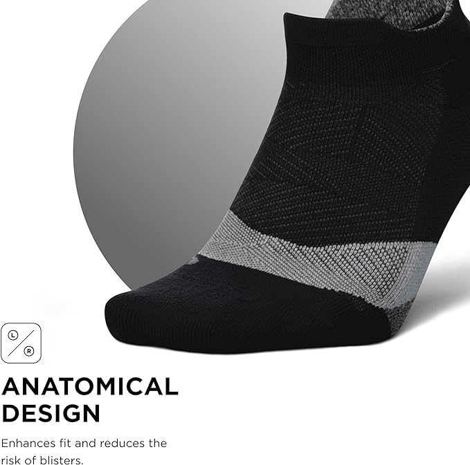 Feetures Elite Light Cushion No Show Tab Ankle Socks - Sport Sock with Targeted Compression