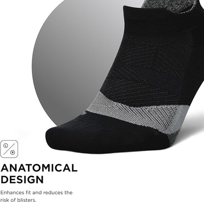 Feetures Elite Light Cushion No Show Tab Ankle Socks - Sport Sock with Targeted Compression