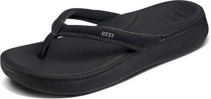 REEF Cushion Cloud Women's Flip Flop Black - Super Soft Molded Footbed, Enhanced Arch Support, Lightweight Water-Friendly Sandals