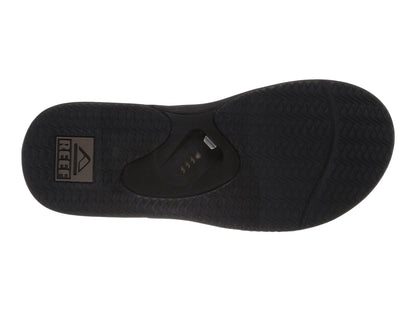 Reef Men's Leather Fanning Bottle Opener Sandals Black / Brown
