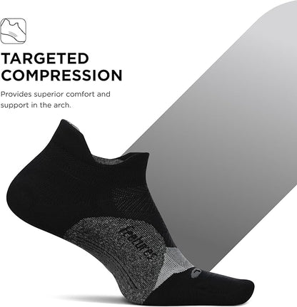 Feetures Elite Light Cushion No Show Tab Ankle Socks - Sport Sock with Targeted Compression