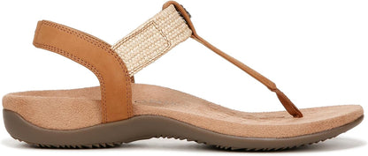 Vionic Women's Brea Heeled Sandal, Camel Nbck Leather