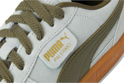PUMA Women’s Palermo Sneakers – Peaceful Blue/Loden Green | Retro-Inspired Suede Trainers with Gum Sole & Signature T-toe Design