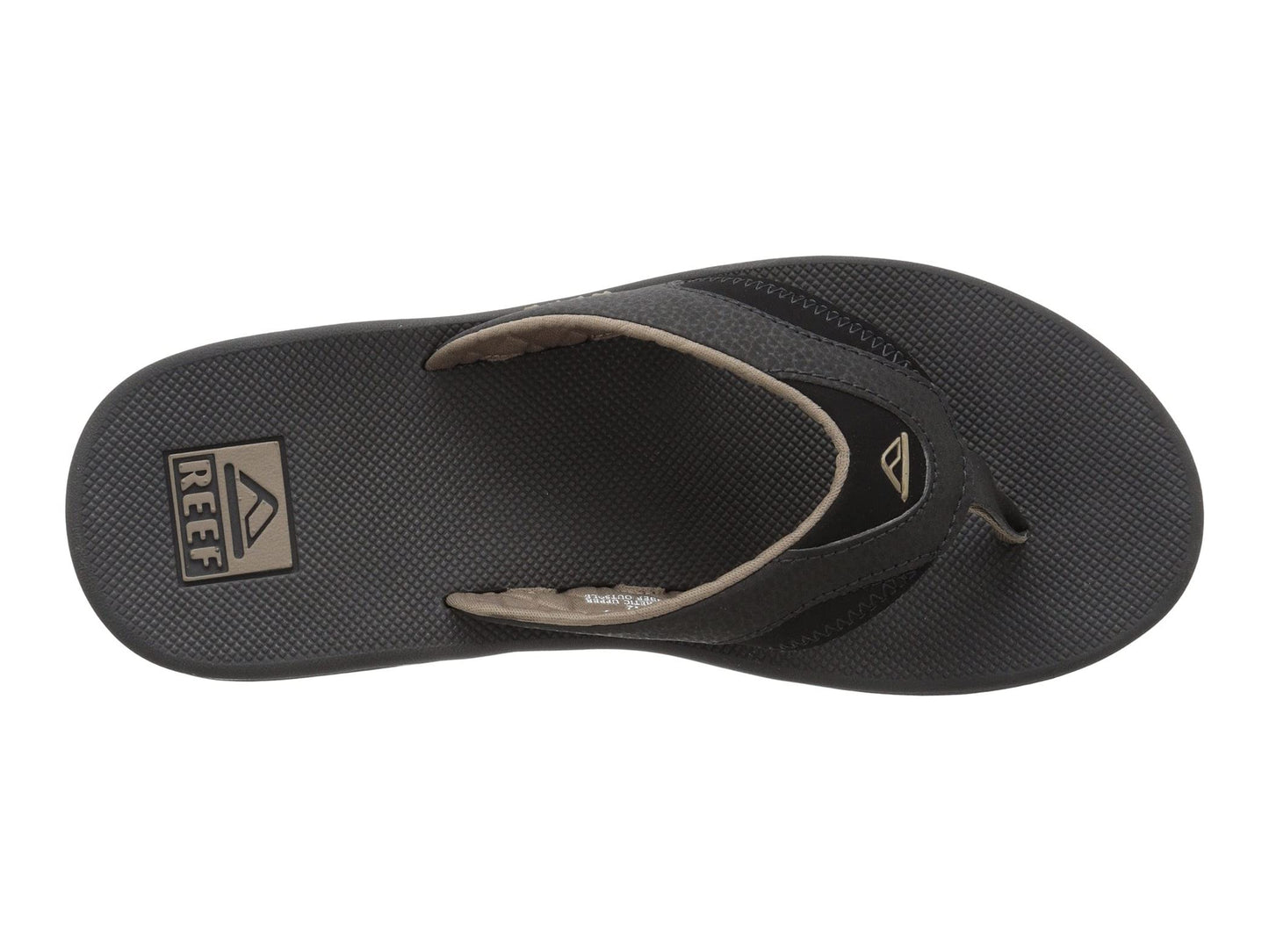 Reef Men's Leather Fanning Bottle Opener Sandals Black / Brown