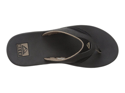 Reef Men's Leather Fanning Bottle Opener Sandals Black / Brown