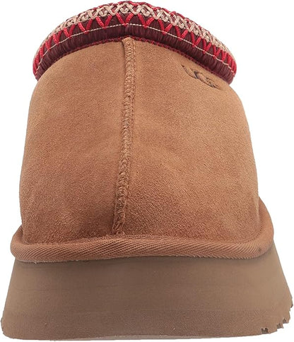 UGG Women's Tazz Slipper – Chestnut Suede Platform, UGG pure™ Wool Lining, Cozy Indoor/Outdoor Comfort