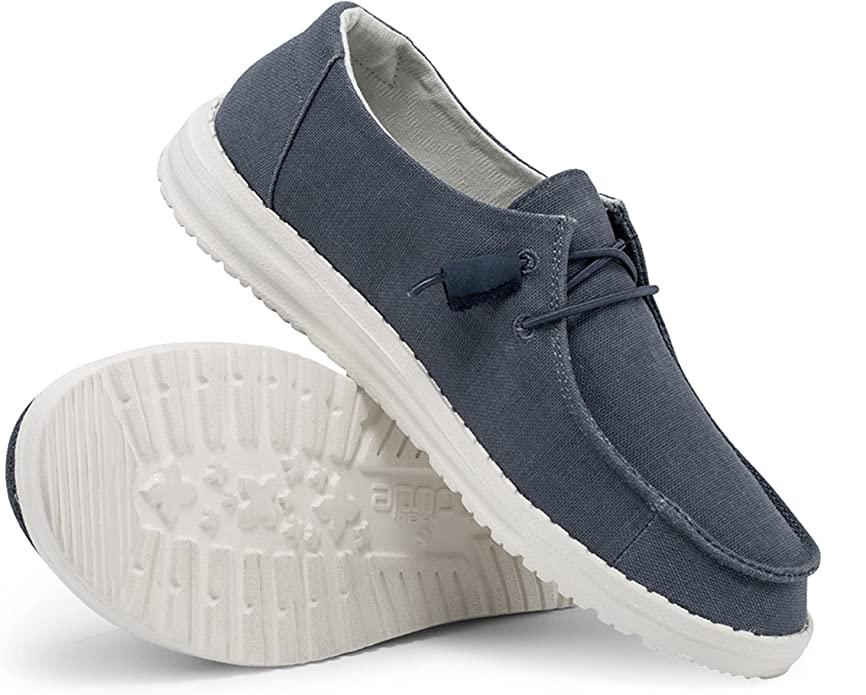 Hey Dude Wendy Chambray Navy White Women's Lightweight Shoes Slip On Casual